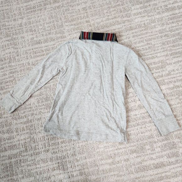 Crewcuts boys long sleeve polo grey holiday plaid collar size 4-5 - Picture 9 of 9